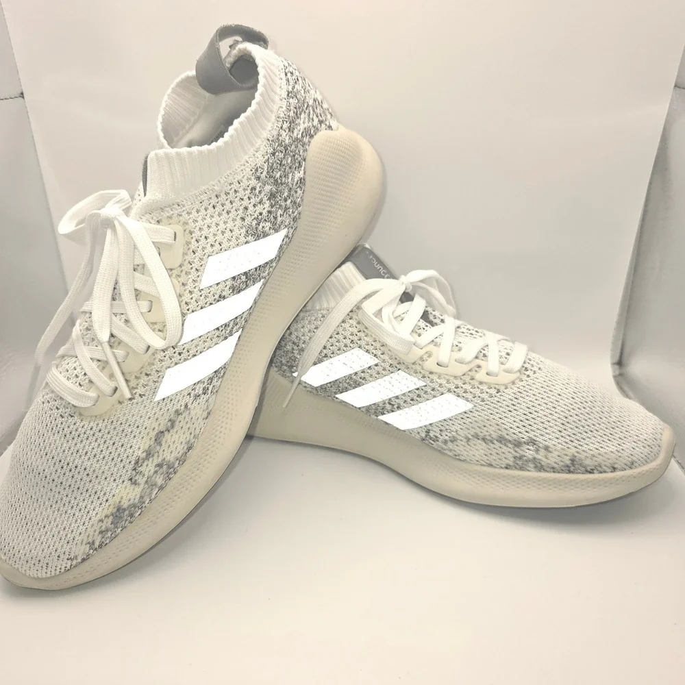 Adidas Purebounce+ Street Mens Running Shoes White Grey Knit Sneakers G27988
